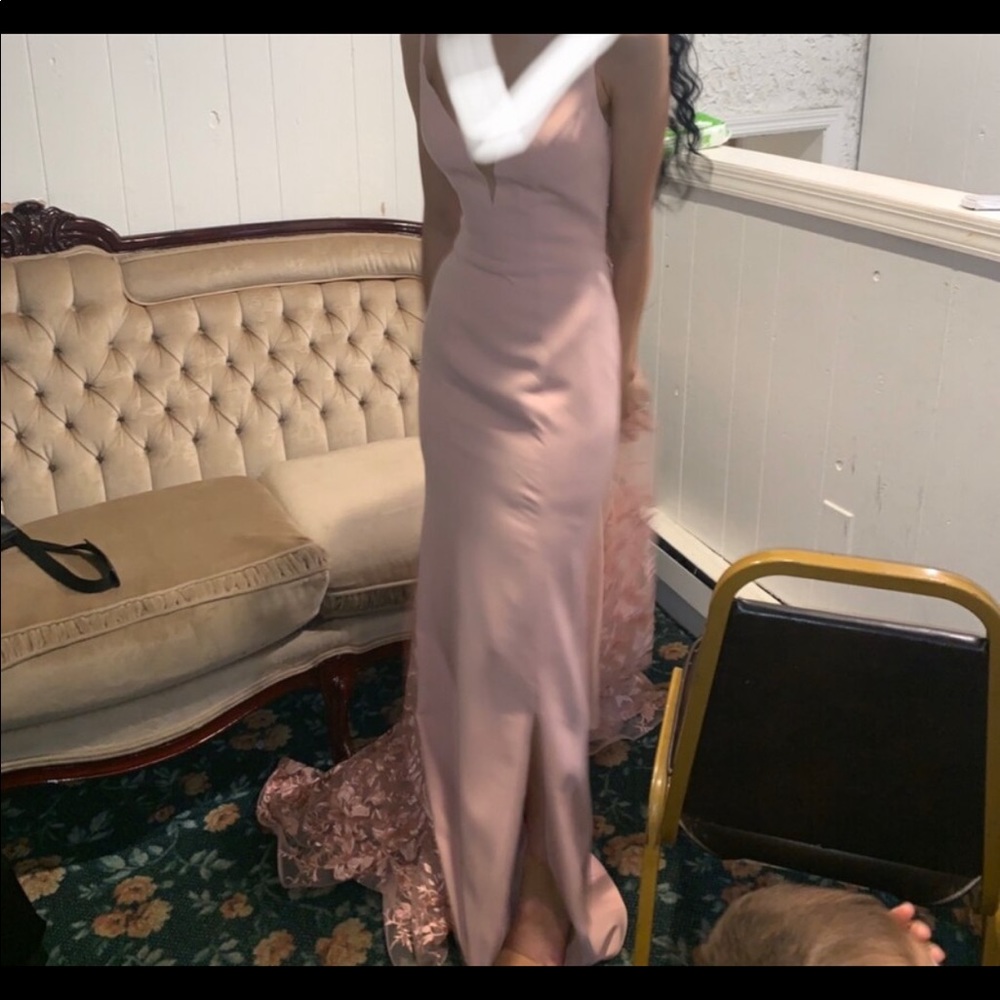Pink gown with tulle back